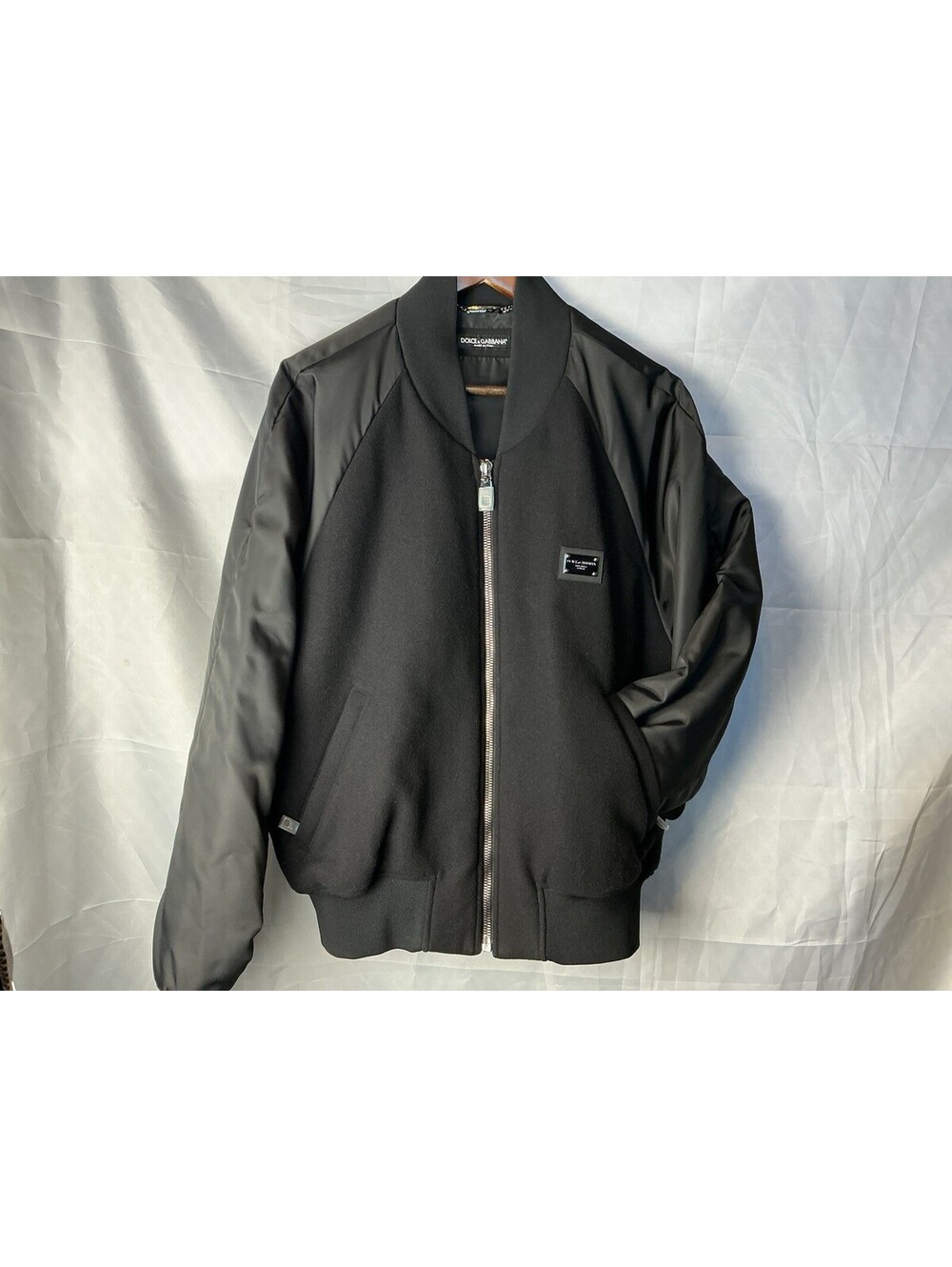Salvatore Ferragamo Men's Luxury Black Wool Cashmere Bomber